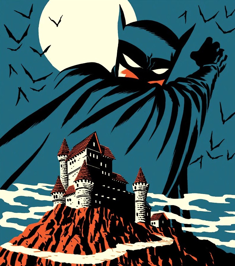 Detective Comics #31 from 1939 showcases memorable artwork by Bob Kane. Here is Michael Cho's @Michael_Cho take on that classic cover, featuring The Batman. twomorrows.com/index.php?main…