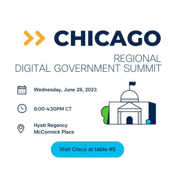 Mark your calendars and plan to visit the Cisco team at the Chicago Regional Digital Government Summit on Wednesday, June 28th at the Hyatt Regency McCormick Place. ✅ 🗓️ #govtechlive

See who's attending 👀 cs.co/6014P6Om8