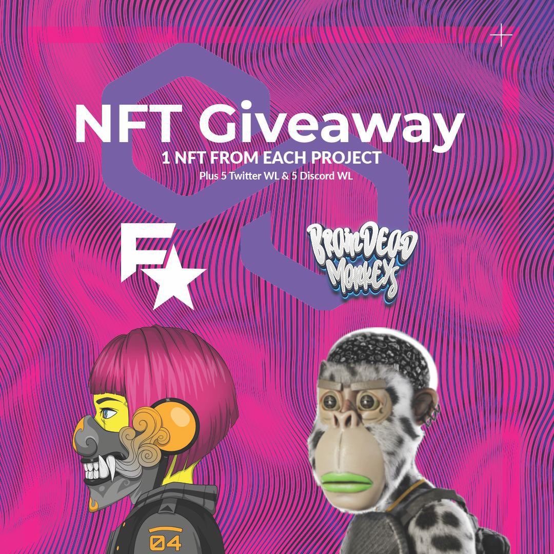 BRAINDEAD MONKEYS NFT (@bdmnft_) on Twitter photo ⭐️ COMPETITION ⭐️
BDM HAS PARTNERED UP WITH FINE RUNNERS TO GIVE AWAY ONE NFT AIDROP FROM EACH PROJECT
➕ 10 WL SPOTS FOR THE UP AND COMING MINTS 🚀
⚠️ TO ENTER
➡️ Like & Retweet ♻️
➡️ Tag 4 friends 4️⃣
➡️ Follow <a href="/BDMNFT_/">BRAINDEAD MONKEYS NFT</a> 🙉 ➕@FineRunners ⭐️ COMPETITION ⭐️
BDM HAS PARTNERED UP WITH FINE RUNNERS TO GIVE AWAY ONE NFT AIDROP FROM EACH PROJECT
➕ 10 WL SPOTS FOR THE UP AND COMING MINTS 🚀
⚠️ TO ENTER
➡️ Like & Retweet ♻️
➡️ Tag 4 friends 4️⃣
➡️ Follow <a href="/BDMNFT_/">BRAINDEAD MONKEYS NFT</a> 🙉 ➕@FineRunners