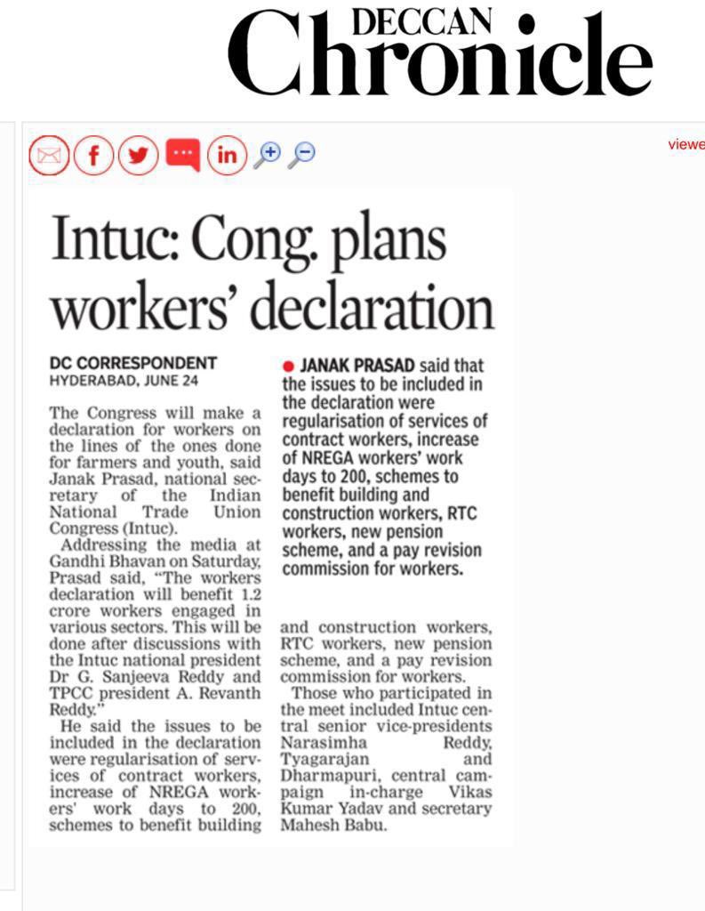janakbajpai's tweet photo. ๐ข Intuc: Congress Party is proud to announce the Workers' Declaration! ๐๐ ๏ธโ This landmark initiative emphasizes our commitment to the rights and well-being of workers across the nation. ๐ฎ๐ณ๐ช#WorkersDeclaration #CongressForWorkers https://t.co/8YPWqN97LY