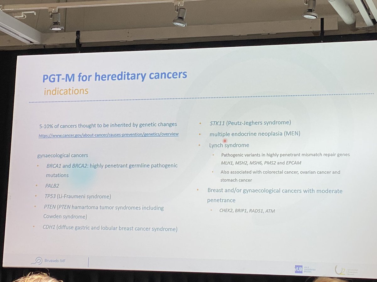 matteolambe's tweet photo. Great first talk by prof Verpoest on indications and limitations of #PGTM in #cancer survivors 

#ESHRE2023 @ESHRE @theESHRE5 @OncoAlert #BRCA #oncofertility #SurvOnc https://t.co/oPtdbKompT