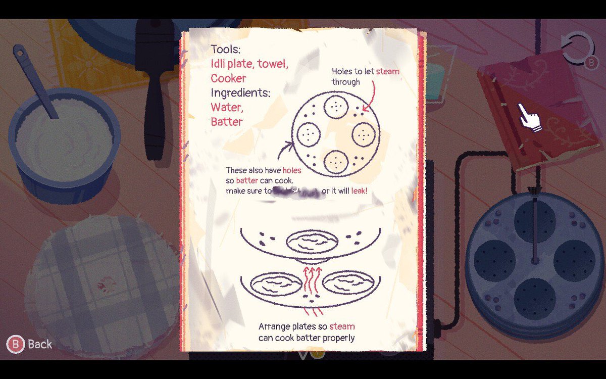 bluenypow's tweet photo. Venba is a narrative cooking game, where you get to make Indian food such as idlis. It is such a cozy game! I love it!
@venbaGame @VisaiGames
#steam #steamdeck #steamdeckvalve #steamdeckconsole #steamdeckgames #steamdeckgameplay #nextfest #nextfest2023 #venba #venbagame https://t.co/Vb0VkE7UML