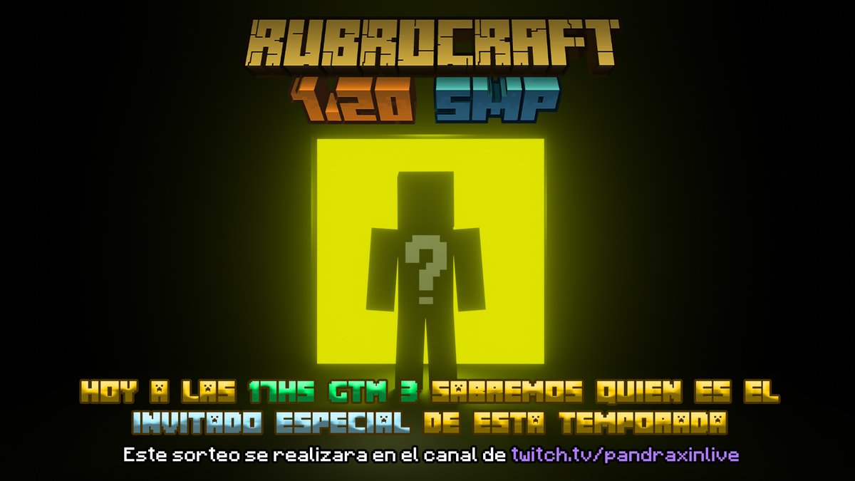 ¡El ultimo cupo del servidor disponible será por SORTEO!
Hoy a las 17hs GTM-3 se sabrá quien será parte de esta temporada.

twitch.tv/pandraxinlive

#RubroCraft #SMP #minecraft