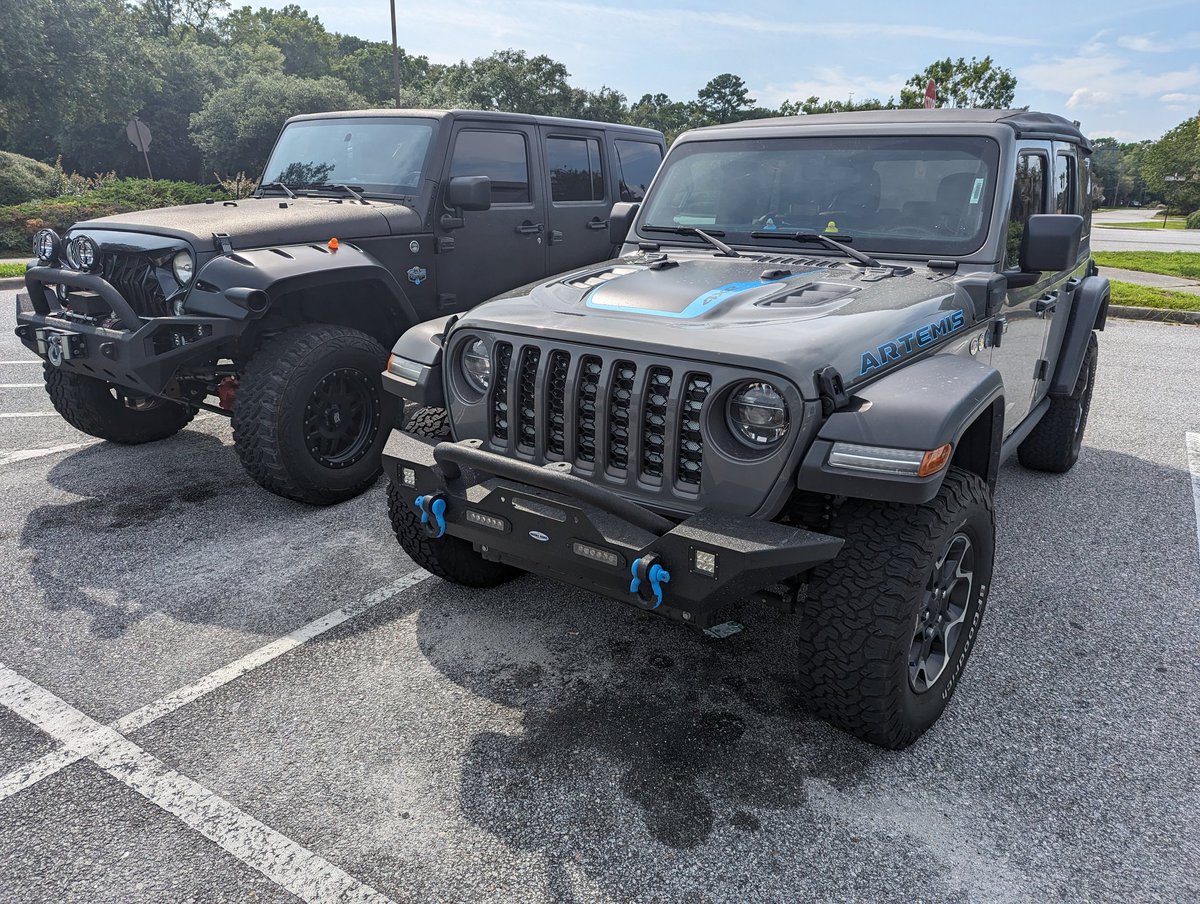 It's like a secret club on wheels. 🚙💨 #JeepLove #ParkingBuddies