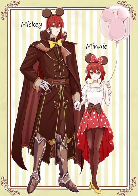 夢と魔法の国にやってきたミシェイル兄上と子供ミネルバちゃん 彼らの愛称が Michael → Mickey Minerva → Minnie ということで
