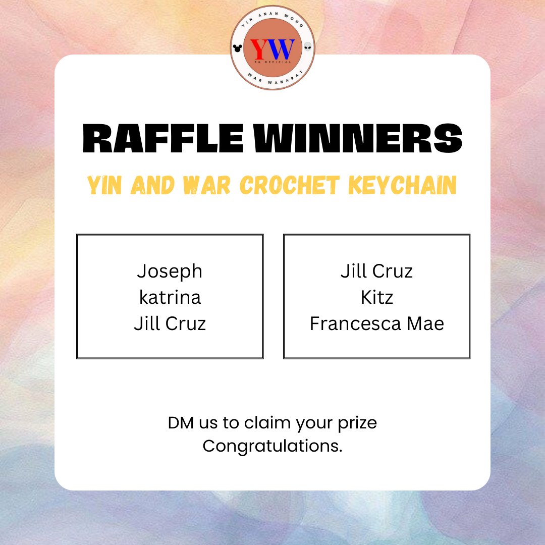 YinWarPHIL's tweet photo. Congratulations to our Raffle Winners!
Thank you very much to your patient for waiting for this raffle because our raffle started several months ago.
#YWPH #YouAreWarOnderful https://t.co/4afHk5WBWE