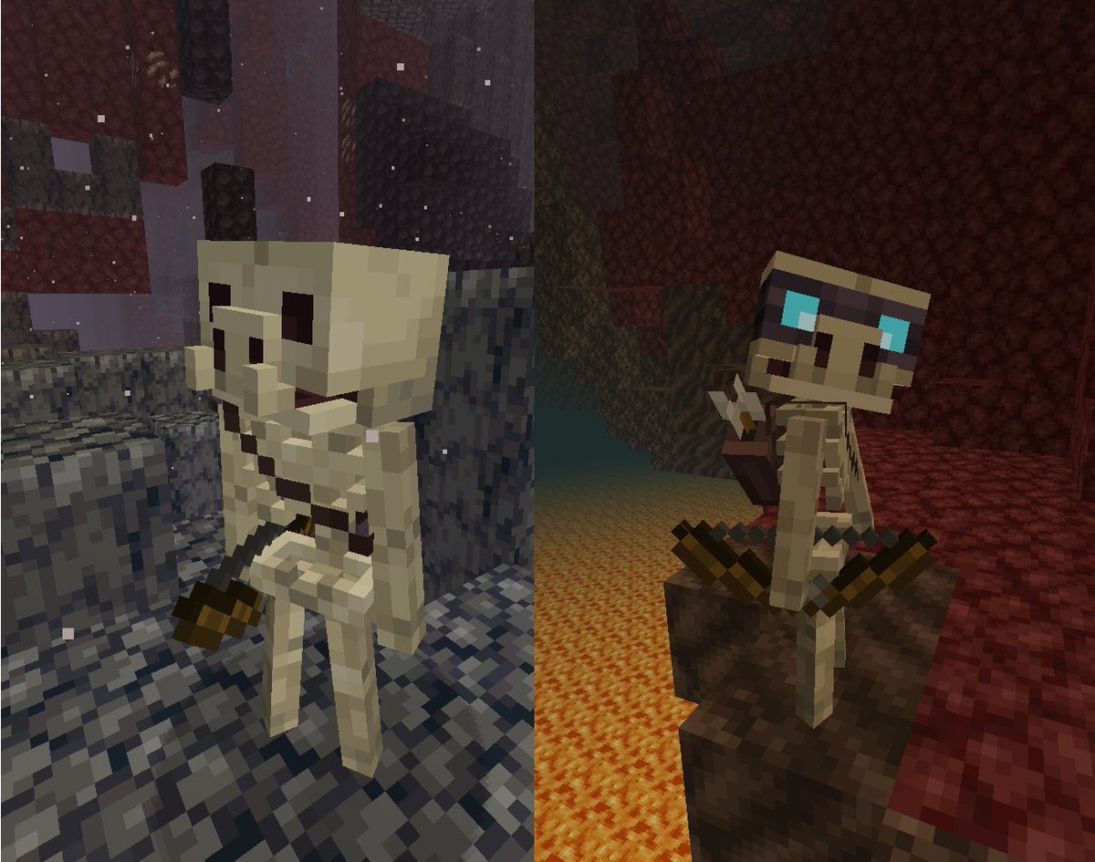 Half of all skeletons in the Nether now have piglin skulls