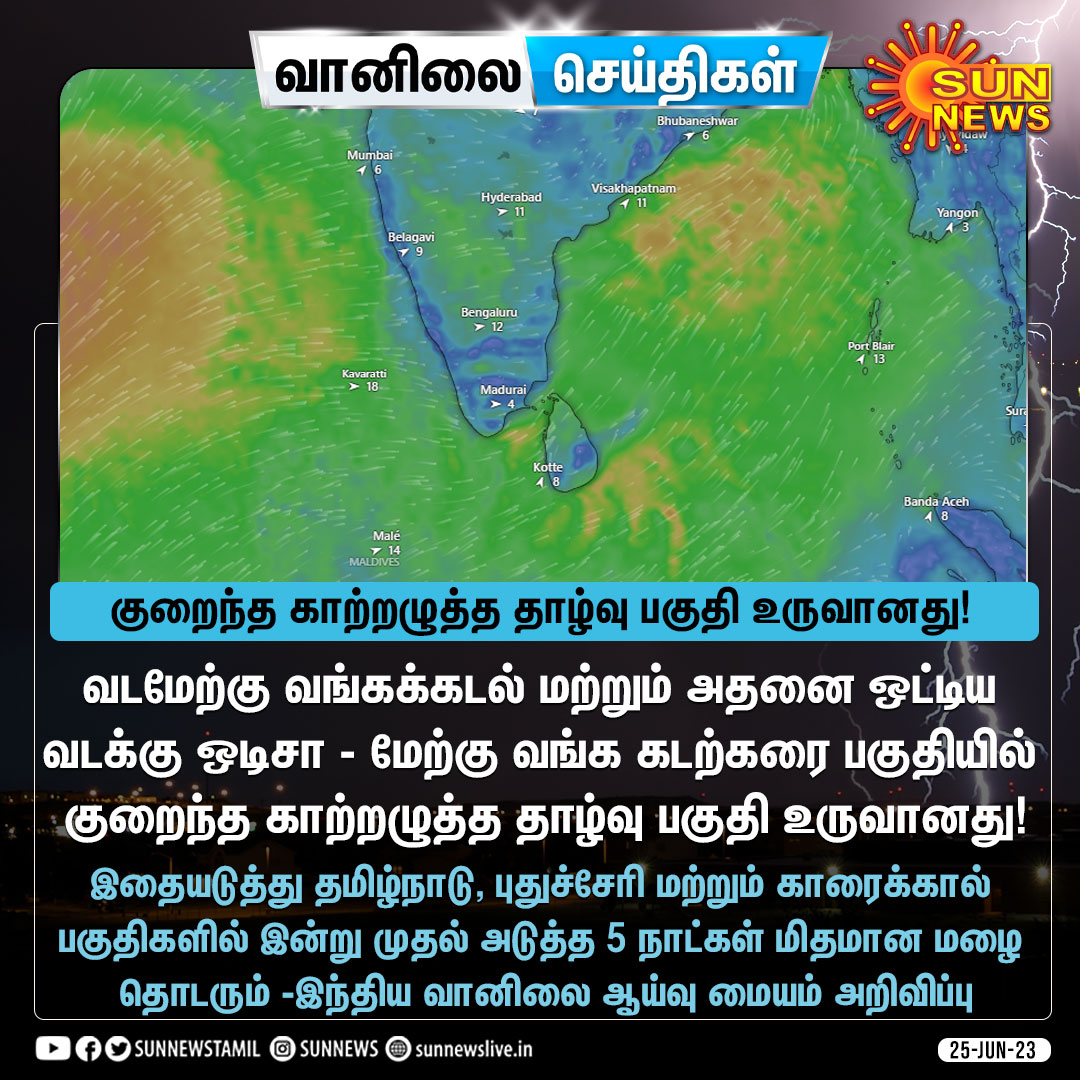 #வானிலைசெய்திகள் | வங்கக்கடலில் குறைந்த காற்றழுத்த தாழ்வு பகுதி உருவானது!

#SunNews | #WeatherUpdate | #TNRain