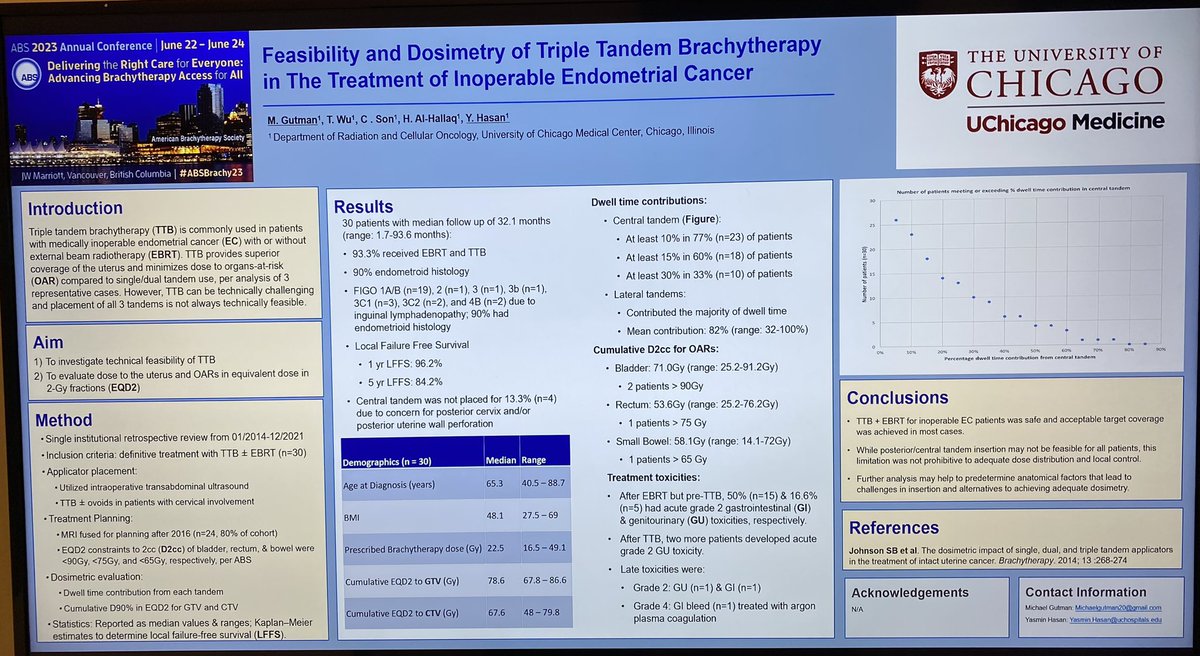 Yasmin Hasan (@yhasanucradonc) on Twitter photo Delighted to have attended <a href="/AmericanBrachy/">American Brachy</a> 2023 with representation across the amazing Gyne Brachy care team <a href="/UChicagoRadonc/">University of Chicago Radiation Oncology</a>: resident Dr Aranee Sivananthan @aranee1330, physicist Dr Hania Al-Hallaq, APN Courtney Slabaugh, and the work of resident Dr Michael Gutman. Delighted to have attended <a href="/AmericanBrachy/">American Brachy</a> 2023 with representation across the amazing Gyne Brachy care team <a href="/UChicagoRadonc/">University of Chicago Radiation Oncology</a>: resident Dr Aranee Sivananthan @aranee1330, physicist Dr Hania Al-Hallaq, APN Courtney Slabaugh, and the work of resident Dr Michael Gutman.