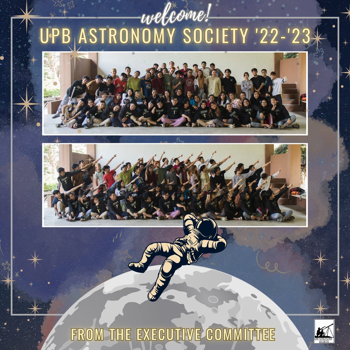 upbastrosoc's tweet image. As we bid farewell to the semester, let's welcome the newest members of the 𝐔𝐏𝐁 𝐀𝐬𝐭𝐫𝐨𝐧𝐨𝐦𝐲 𝐒𝐨𝐜𝐢𝐞𝐭𝐲! Despite their busy schedules, they have shown dedication in joining us to discover the mysteries of the cosmos💫. Welcome to the organization, batch 𝗟𝗲𝗺𝗼𝗻!🍋