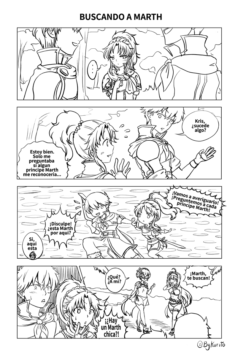 ByKurito's tweet photo. Fancomic de Fire Emblem Heroes tipo un dia con los heroes
Tenia que hacerlo un mini comic dedicado a mi personaje favorito de FEH: Kris!
Manera de desperdiciar el encuentro de Kris con Marth enmascarado XD

Vere si lo coloreo luego~

#fanart #FireEmblemHeroes #Kris #Marth #manga https://t.co/0fhGt7sMy5