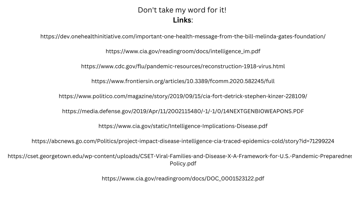 29🧵Don't take my word for it. Research this yourself and then write your government officials, file FOIA's and stay informed. Here's some links- now go give em' hell.