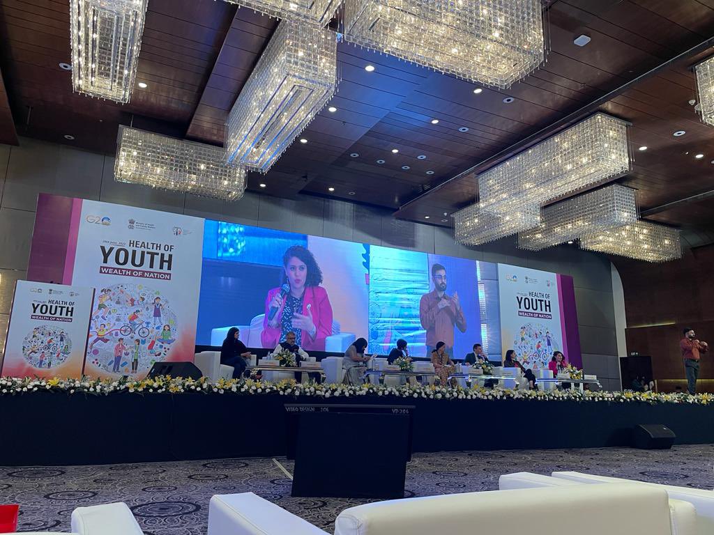 MeretteKhalil's tweet photo. So honored to speak @G20india event: Health of Youth; Wealth of Nations 🇮🇳 @PMNCH @MoHFW_INDIA w/ @FCDOGovUK @unicef_aids @c3_india @AnooBhu 

My key msg #youth #SRHR &amp; #wellbeing requires #maye #collaborative #multilevel #intersectoralaction to center #youngpeople’s voice in DM https://t.co/nTG9L6RArN