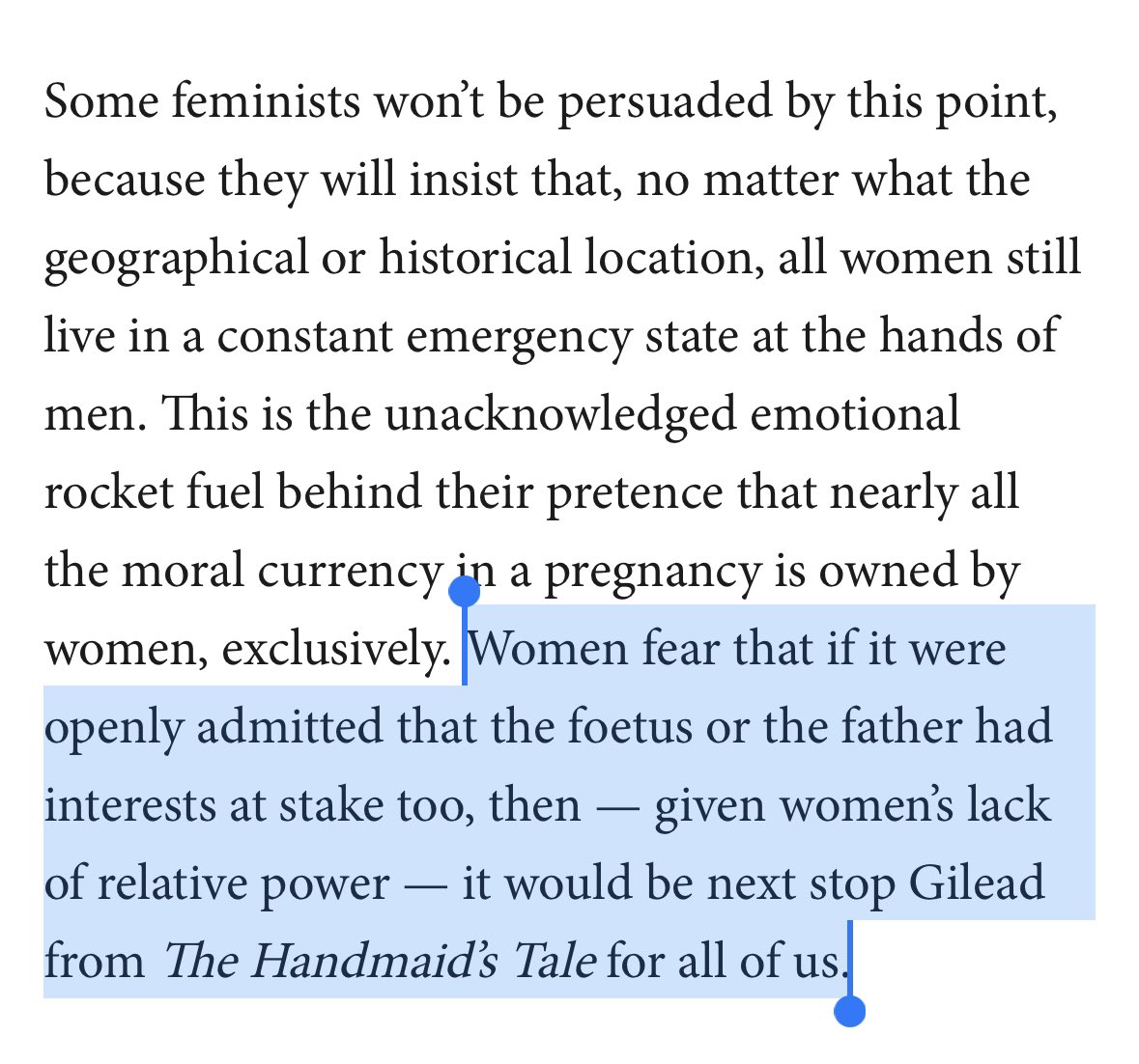 it’s not a handmaid’s tale metaphor kathleen it is very literally being forced to carry a pregnancy for someone else