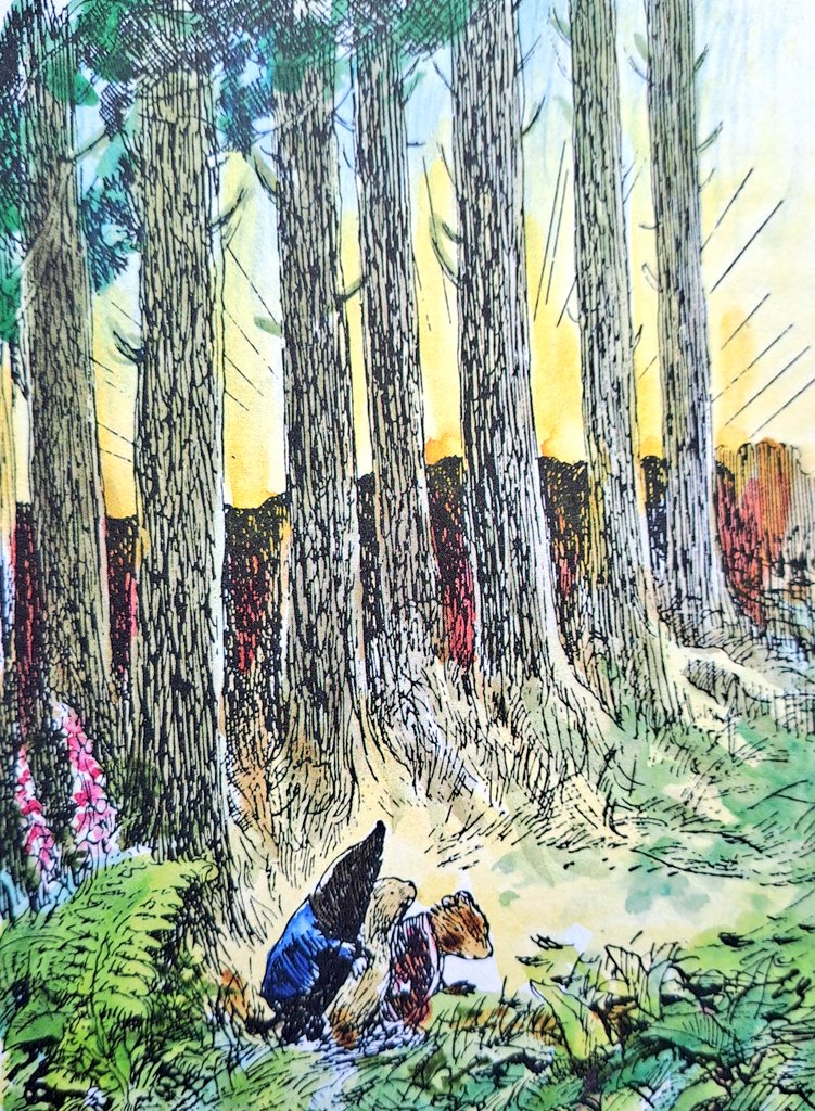 "Sudden and magnificent, the Sun's broad golden disc showed itself over the horizon facing them; and the first rays, shooting across the level water-meadows, took the animals full in the eyes and dazzled them. When they were able to look once more, the Vision had vanished, and