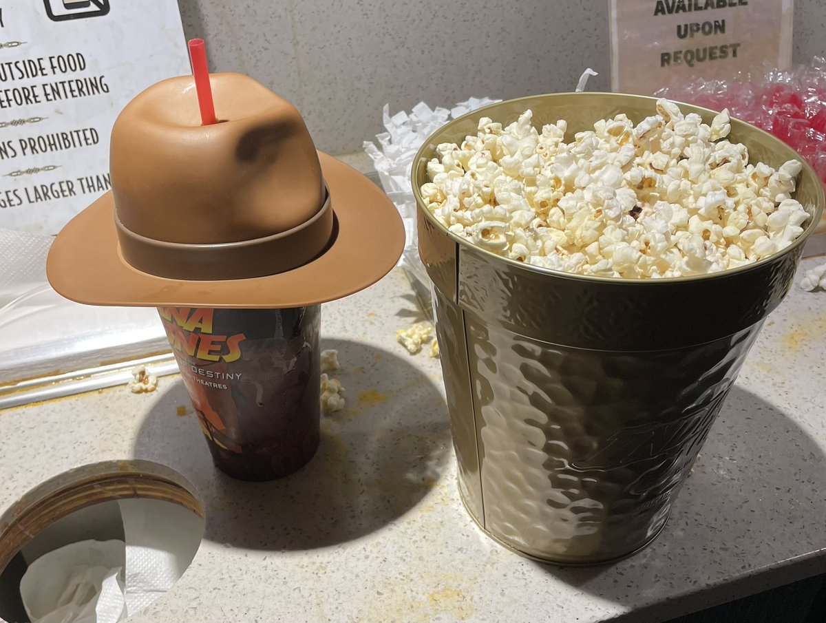 Early acquisition!!!! @Cinemark #IndianaJones popcorn bucket and cup!!!