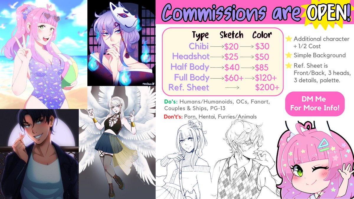 ravibunart's tweet photo. Commissions are OPEN!! 🥳 #commissionsopen #artistsontwitter #commissions https://t.co/l4LxWj8Klt