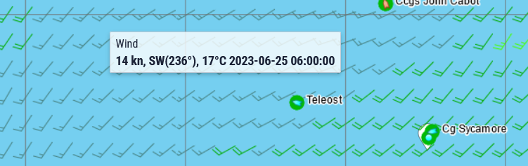 MikeChillit's tweet photo. #Teleost is indeed heading to Halifax. She is capable of sailing at about 12 knots but is sailing into winds of 14 to 15 knots out of the SW. Halifax is 500 nmi from her current position. It will be a long voyage. https://t.co/vyiBJkfG0G