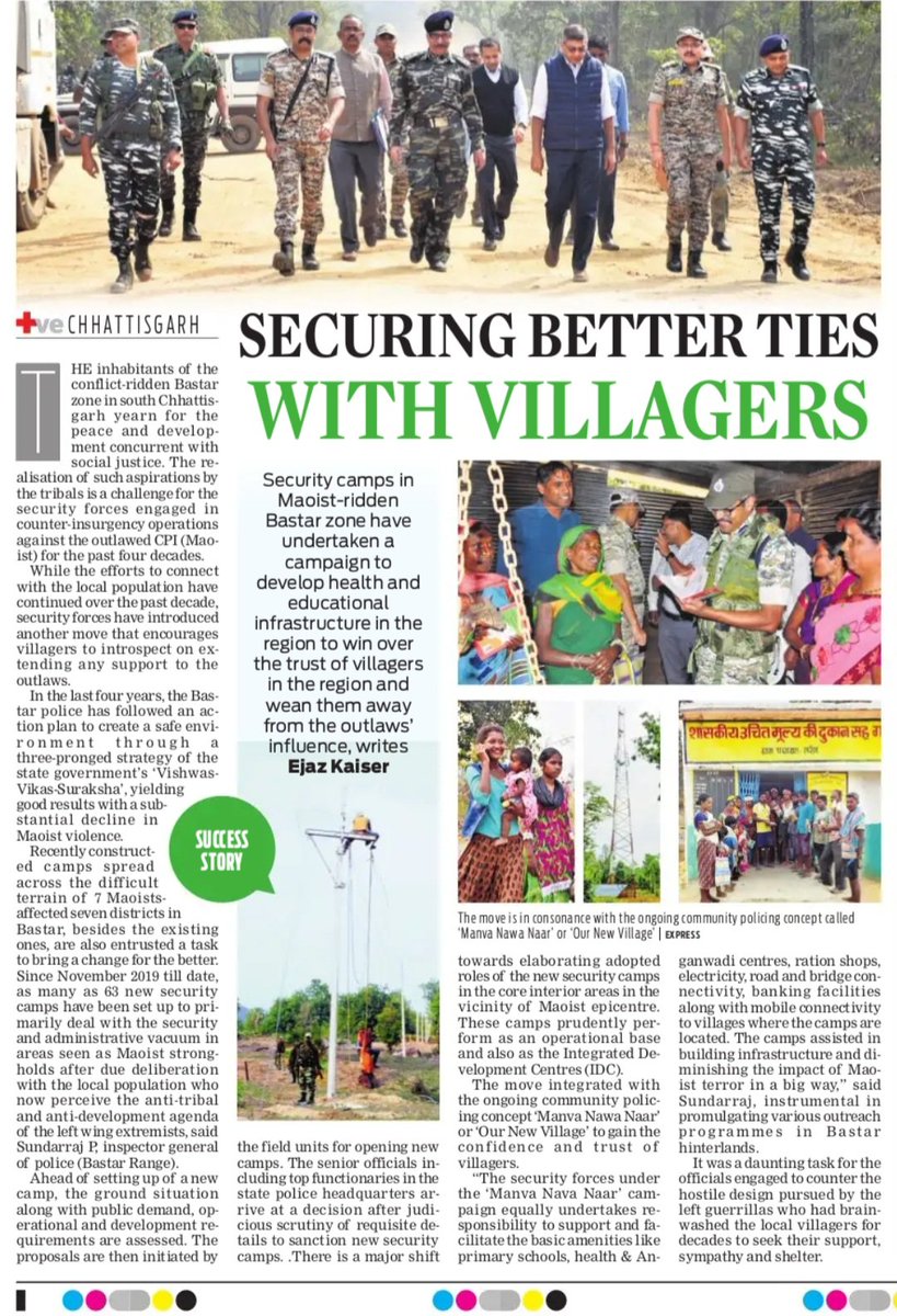 #Security camps go beyond their operational roles to serve as ‘integrated development centre’ for locals in conflict-ridden Bastar zone @NewIndianXpress @PMOIndia @HMOIndia @ChhattisgarhCMO @santwana99 @Shahid_Faridi_ #TribalLivesMatter