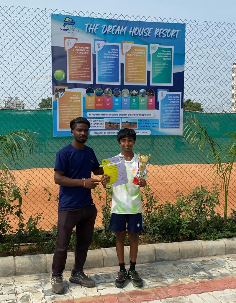 Sarvadnya Sarode won All India Tennis Association (AITA) Championship Series Under 12 Tournament held at Jaipur starting 17 June till 24 June. Further, he reached till Semifinal in Under 14 Category.
