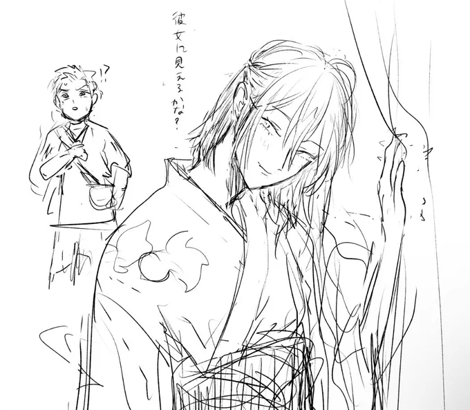 こういう旧知ちゃん浴衣デート描きたい