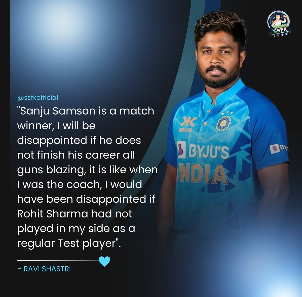 Former Indian coach Ravi Shastri believes Sanju Samson has the potential to be a 'match-winner' for India.
#sanjusamson