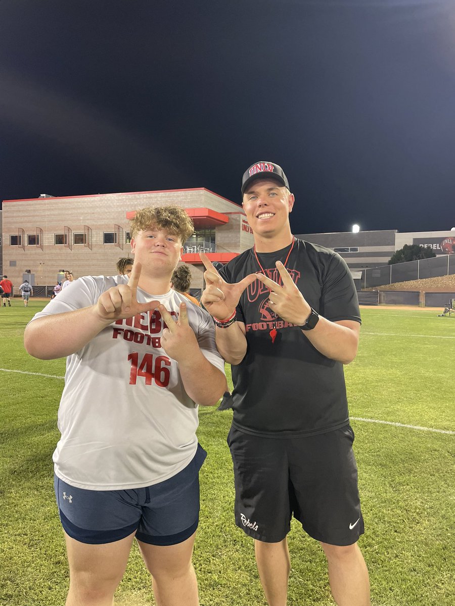 Jackson Peterson (@jpeterson_55) on Twitter photo Had an awesome experience at <a href="/unlvfootball/">UNLV Football</a> camp and got some great feedback and advice from <a href="/VanceVice/">Coach Vance Vice</a> and <a href="/Robbie1Bell/">Robbie Bell</a> Thank you coaches! Had an awesome experience at <a href="/unlvfootball/">UNLV Football</a> camp and got some great feedback and advice from <a href="/VanceVice/">Coach Vance Vice</a> and <a href="/Robbie1Bell/">Robbie Bell</a> Thank you coaches!