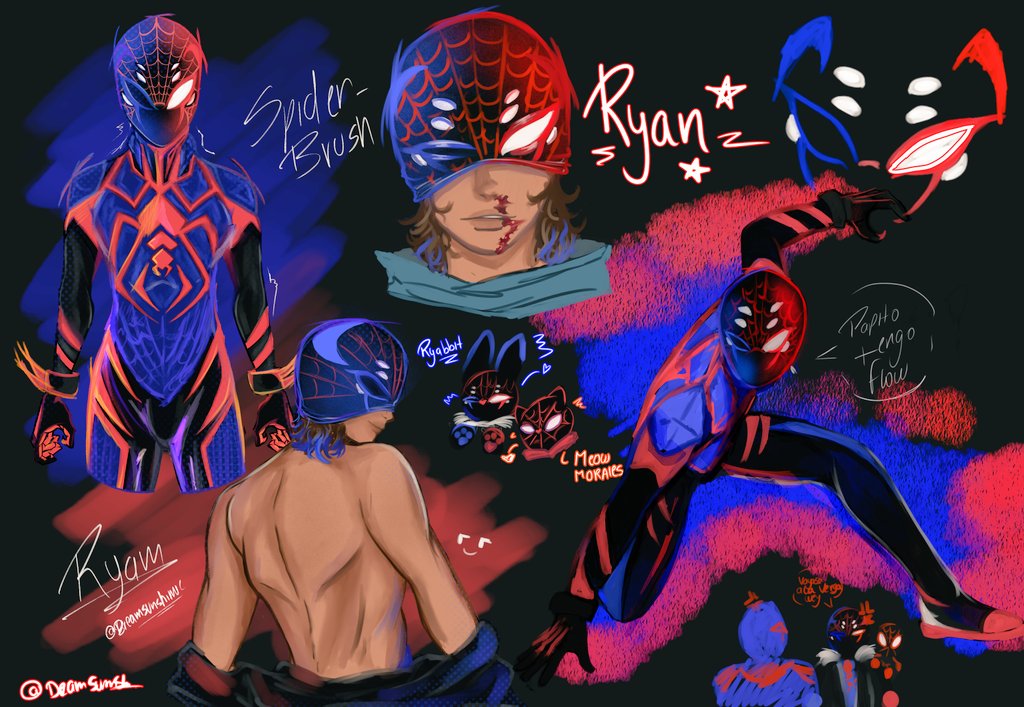 #FlowerFang
Ryan O'Hara son of Miguel O'Hara and Miles morales in my fanfic, I feel that the suit can change but I like it that way #spidersona #FlowerBite