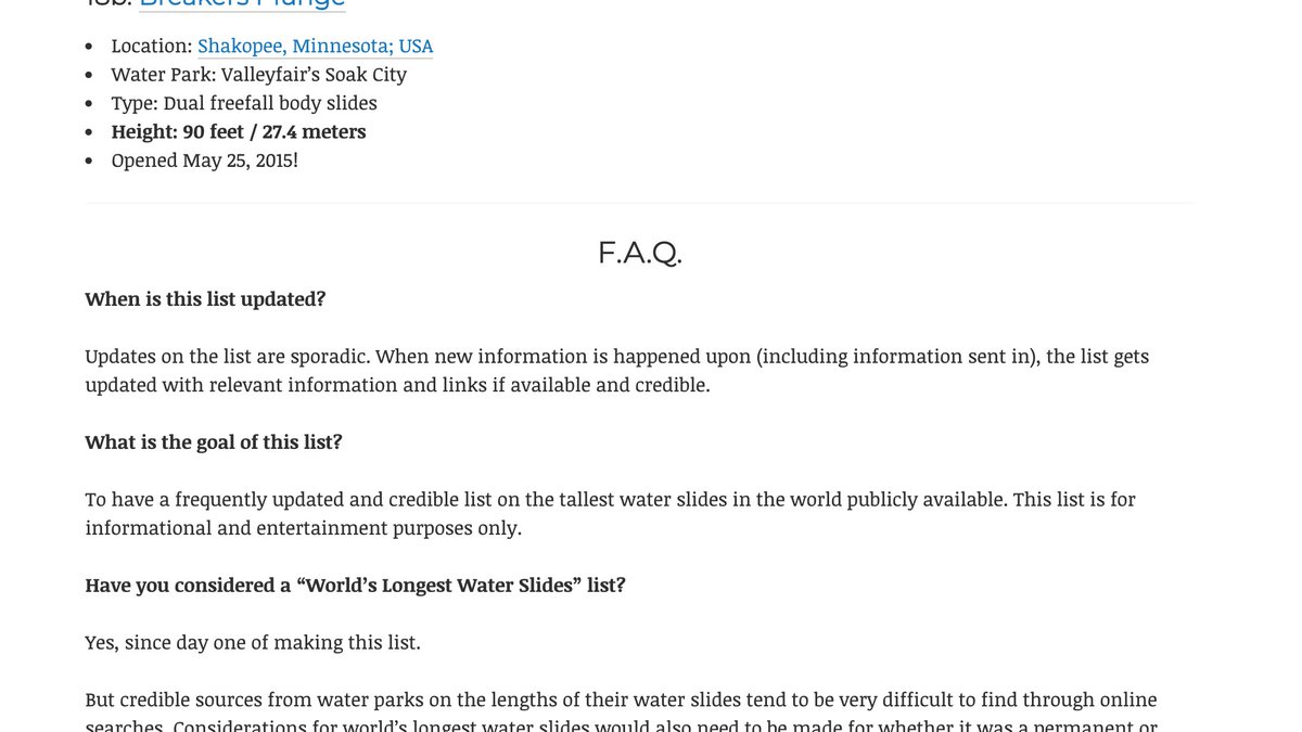 WaterSlideDB's tweet photo. Updated the World's Tallest Water Slides list with some updated links, and added a short F.A.Q. at the bottom of the page that I thought would be an interesting read.
https://t.co/Rt5zTin7xL https://t.co/BddyWi9nQq