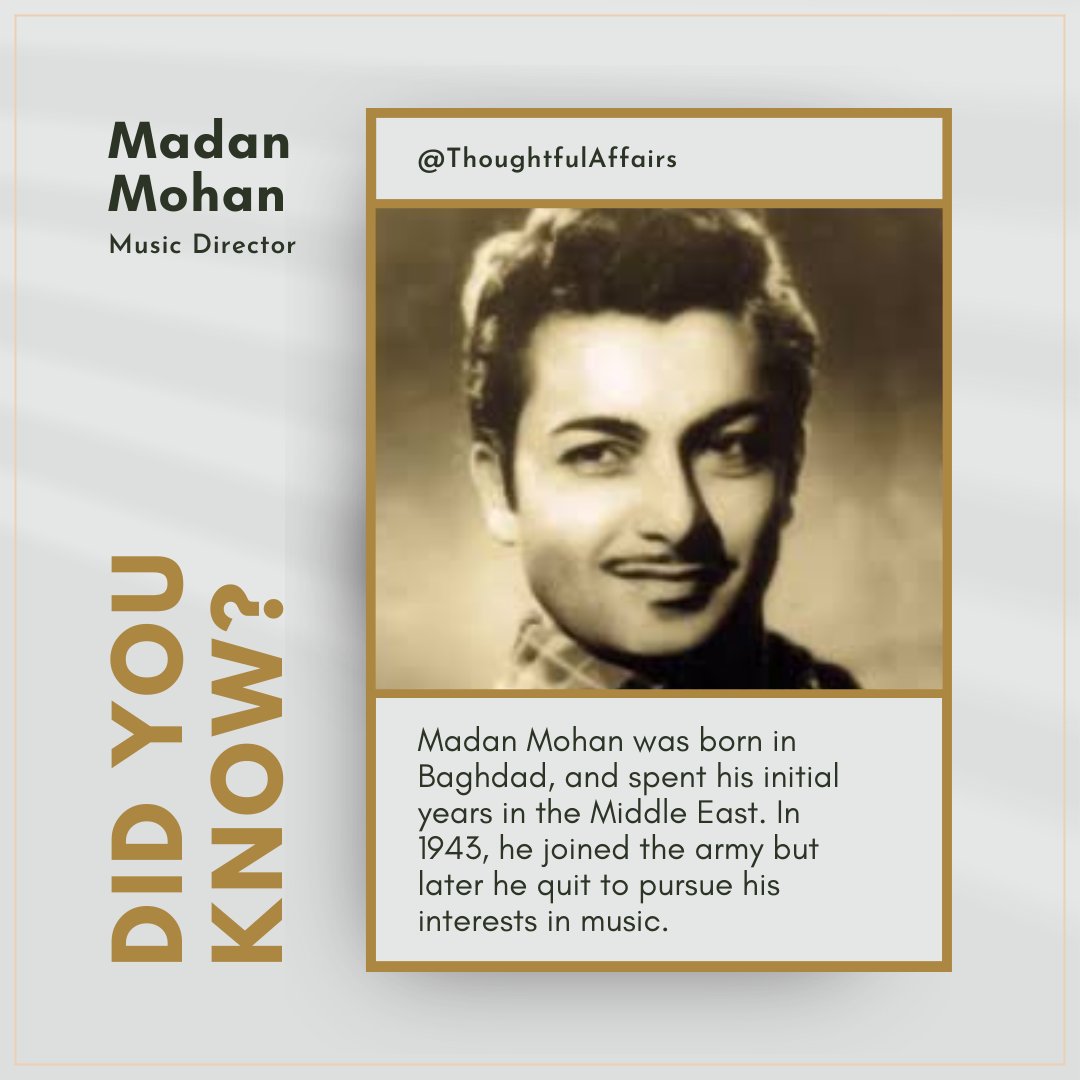 A Genius, incredible #musicdirector #MadanMohan was born today in 1924. 
 
#thoughtfulaffairs #musiccomposer #filmighazals #hindimovies #bollywoodflashback #bollywoodsongs #hindifilms #films #bollywood #hindisongs #mumbai #india #filmhistory #filmarchive #birthanniversary