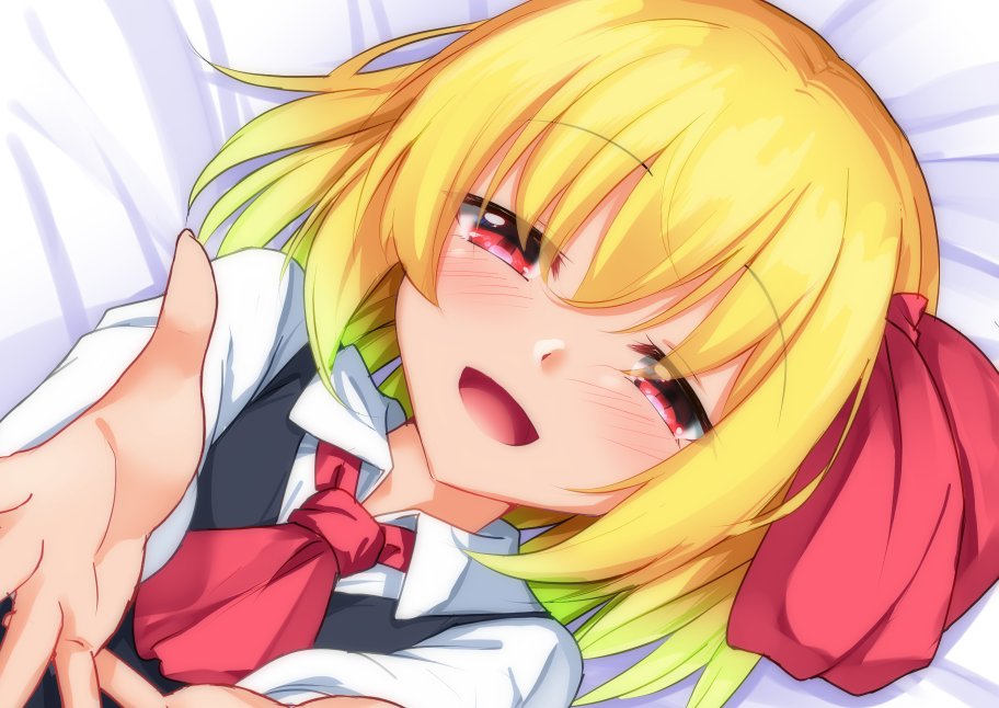 ルーミア(東方プロジェクト) 「あったりめぇよぉ!!!!  #ほっぺの斜線は可愛い」|羽山 悠@skeb・依頼募集中のイラスト