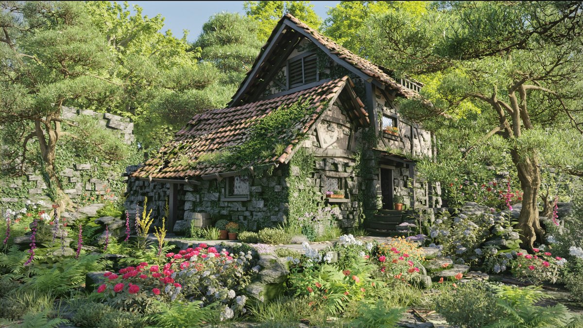 'Gardeners house - medieval style' by Peter Černý blenderartists.org/t/gardeners-ho… #b3d #blender3d #blenderart #blenderrender #blendercommunity