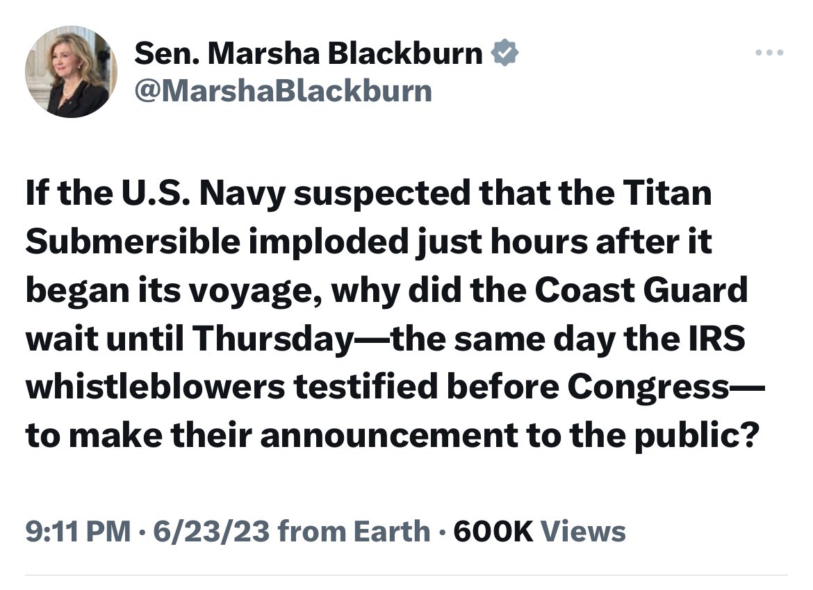 I have a better question. Why is a sitting United States senator spreading ludicrous and baseless conspiracy theories that attack both the President and the service members of her own country?