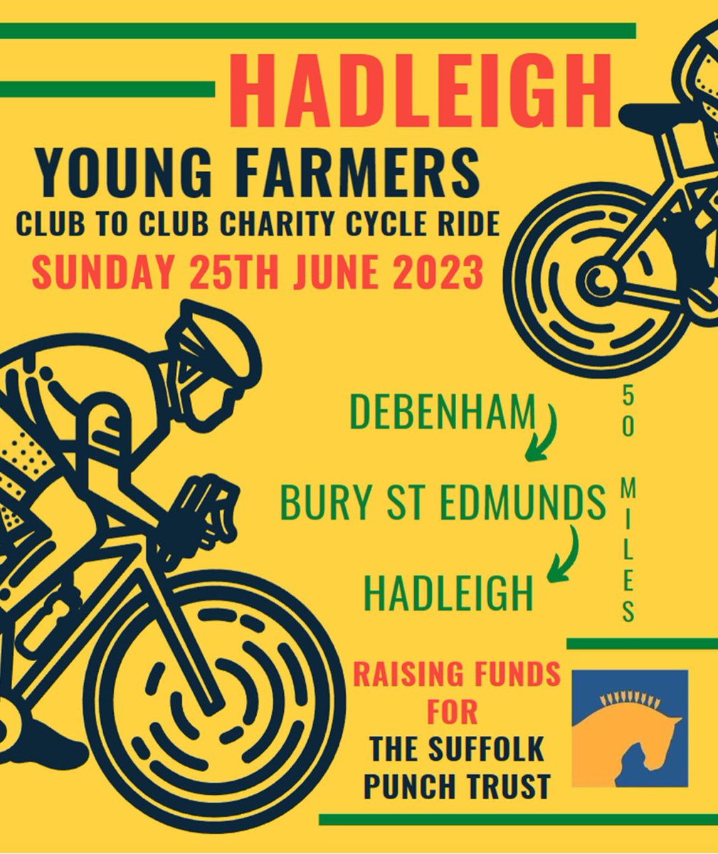 Todays the day, biking accross the county to raise with <a href="/Hadleigh_YFC/">Hadleigh YFC</a>  to raise money for The Suffolk Punch Trust. 
Please feel free to donate, to encourage us on our way! 

DONATE HERE: tdy.lol/jxcBv