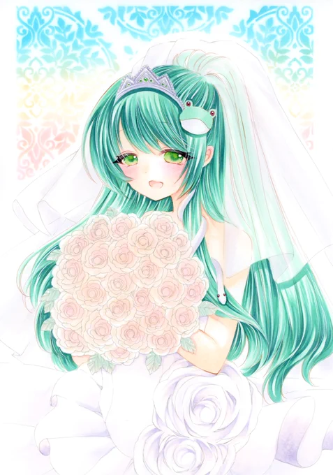 早苗さん花嫁ver #東方project #アナログイラスト #コピック