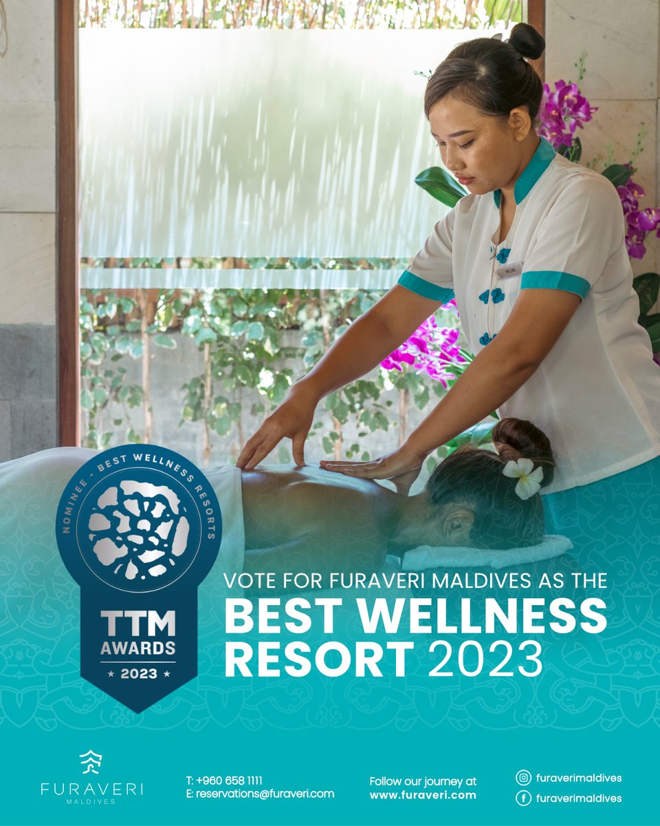 Furaveri Maldives has been nominated for The Best Wellness Resort at The Travel Trade Maldives Awards 2023.

We invite you to cast your vote for Furaveri Maldives as the Best Wellness Resort: traveltrademaldives.com/best-wellness-…
Voting Deadline: 31st July 2023