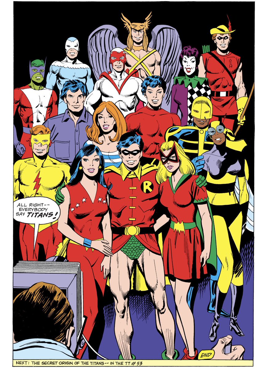 Finished all of the original #TeenTitans series and Donna Troy / Wonder Girl is the only character who appears in all 53 issues.  Dick Grayson and Wally West appear in 49 each. Garth in 33 and Roy Harper was in 36 issues.