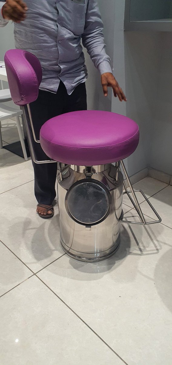 Beautiful #chair designed from milk can. 
#furniture