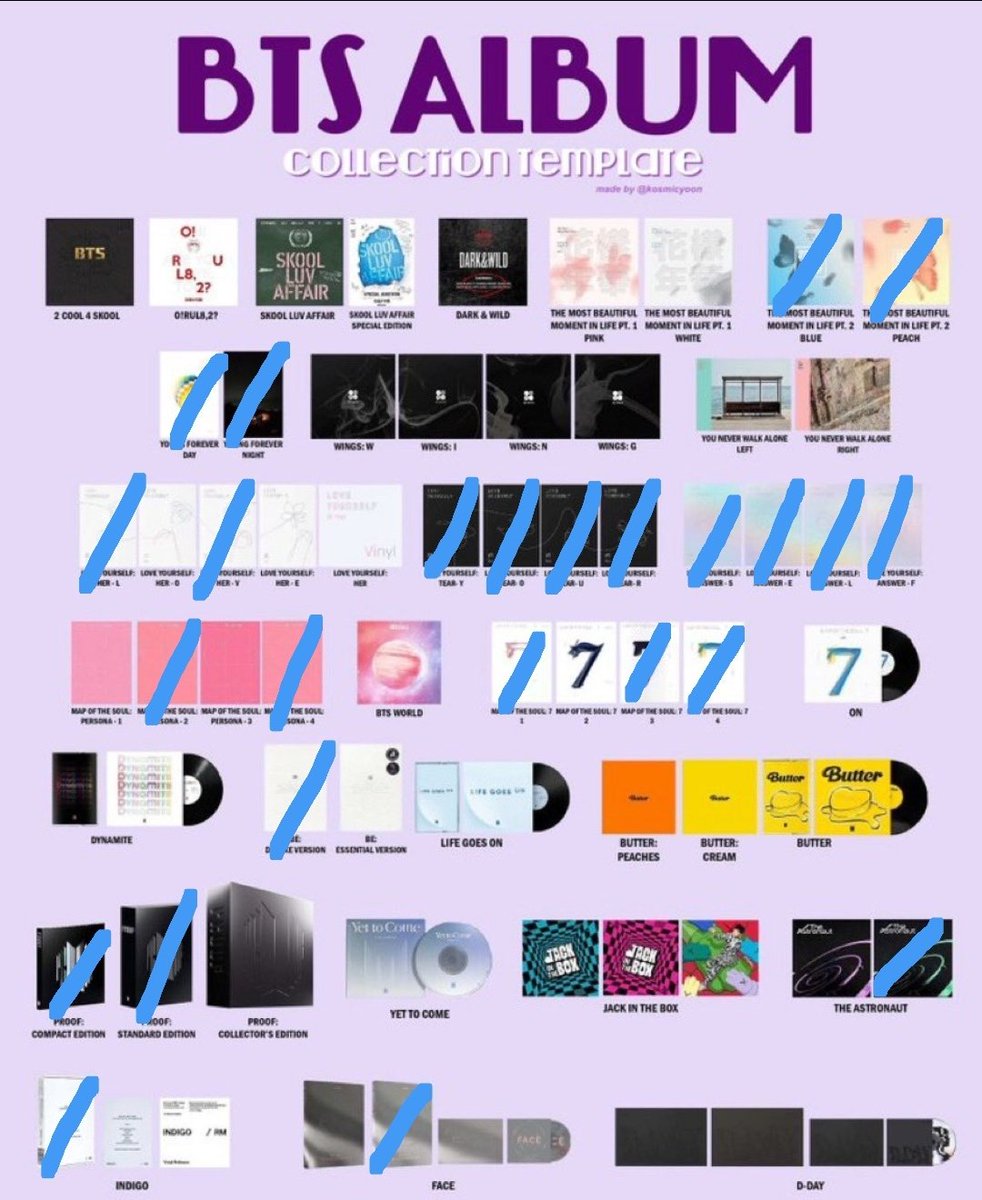 How is your collection? 💜
Mine: I need those wings albums!!! 😭😭