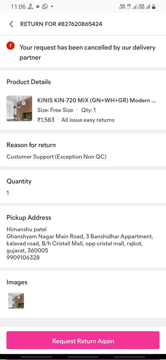 KagatharaH's tweet photo. @meesho_support You can see this image and alos that your delivery partner cancel my request.

I not cancel ok.

I have all the proof you don't have any chances.
@Meesho_Official @meesho_support https://t.co/2yyhehTqCq