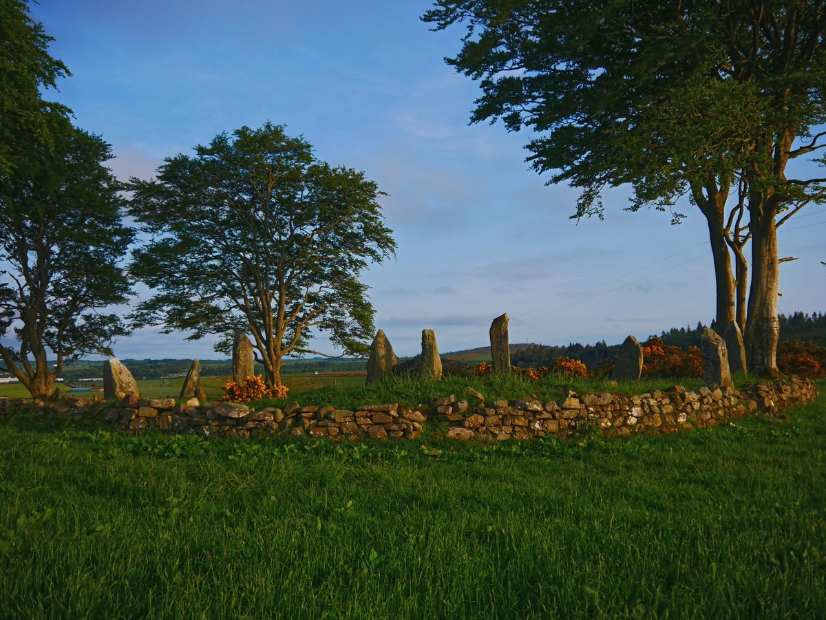 Dyce recumbent stone circle (also Tyrebagger) a beautiful circle positioned on the hill above Aberdeen Airport #StandingStoneSunday