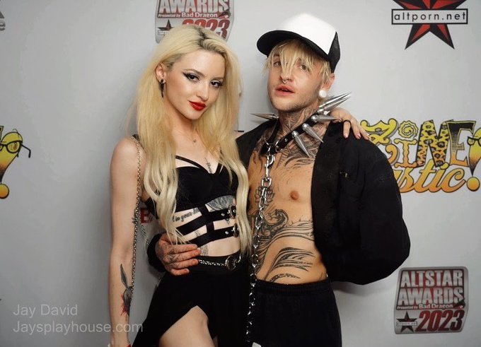1 pic. Me & my favorite person @ the @AltPornNet awards! Filmed our first 3 some scene today too ? who