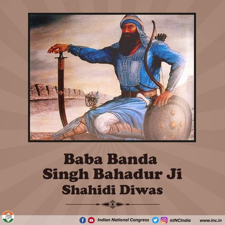 Our humble tributes to Baba Banda Singh Bahadur, a brave warrior & commander of the Khalsa army, on his martyrdom day.
This lionheart of Punjab fought for justice & empowerment of the poor and devoted his life for the rights of his people.