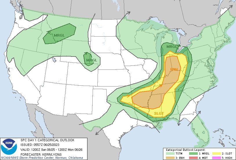 12:59am CDT #SPC Day1 Outlook Enhanced Risk: THIS AFTERNOON INTO ...
