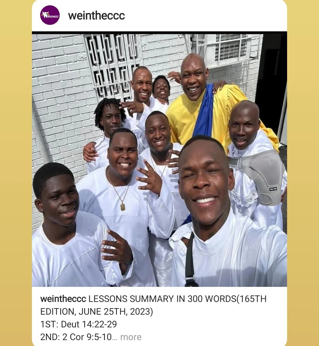 CCC Bible Lessons.
25th June 2023.
#sundayvibes #sundaymotivation #weintheccc #israeladesanya