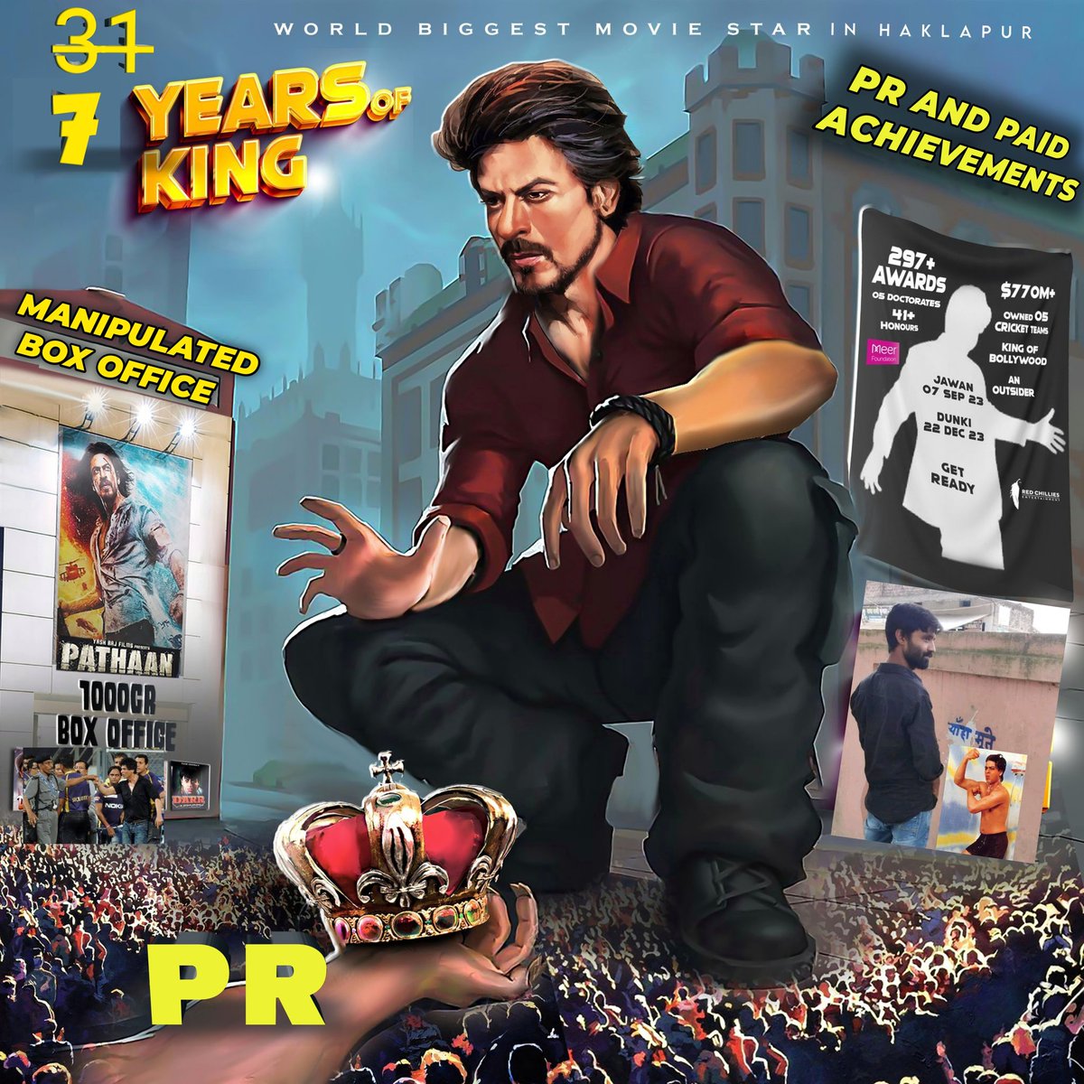 Keeping All Fanwar Aside Wishing The Biggest PR Made Star #ShahRukhKhan  Congratulations For His Glorious 1 Years (2022-2023) That Too Because Of His Father #SalmanKhan  !! Hope You'll Entertain Us With More Disasters Further ❤️

#31yearsofShahRukhKhan