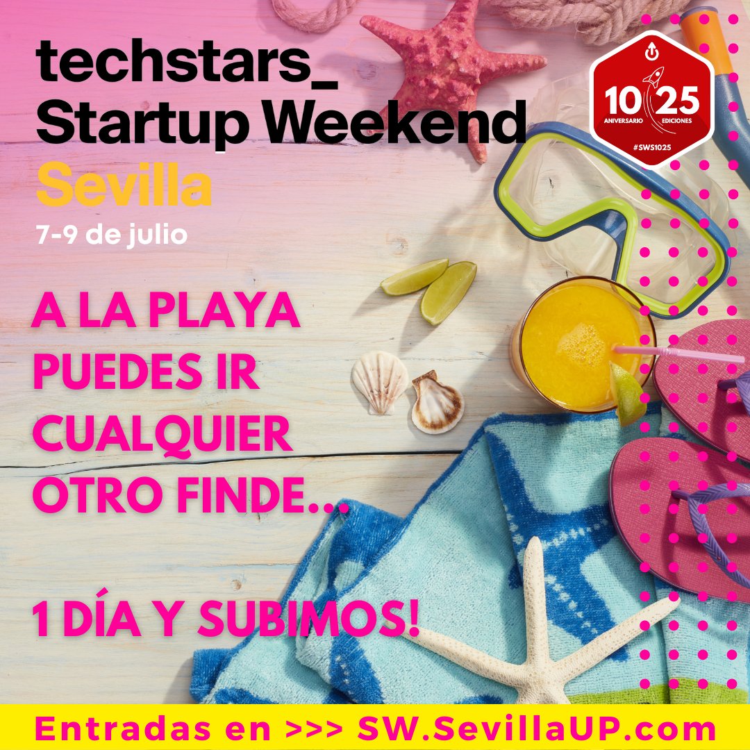 Vivir #Startup Weekend #Sevilla será 1 de las #experiencias más transformadoras de tu vida. #Ideas,  #aprendizaje, #networking... No lo dejes pasar y regálate un finde increíble para #emprender entre muchas otras cosas. Ya irás a la playa otro día... 😎
SW.SevillaUP.com