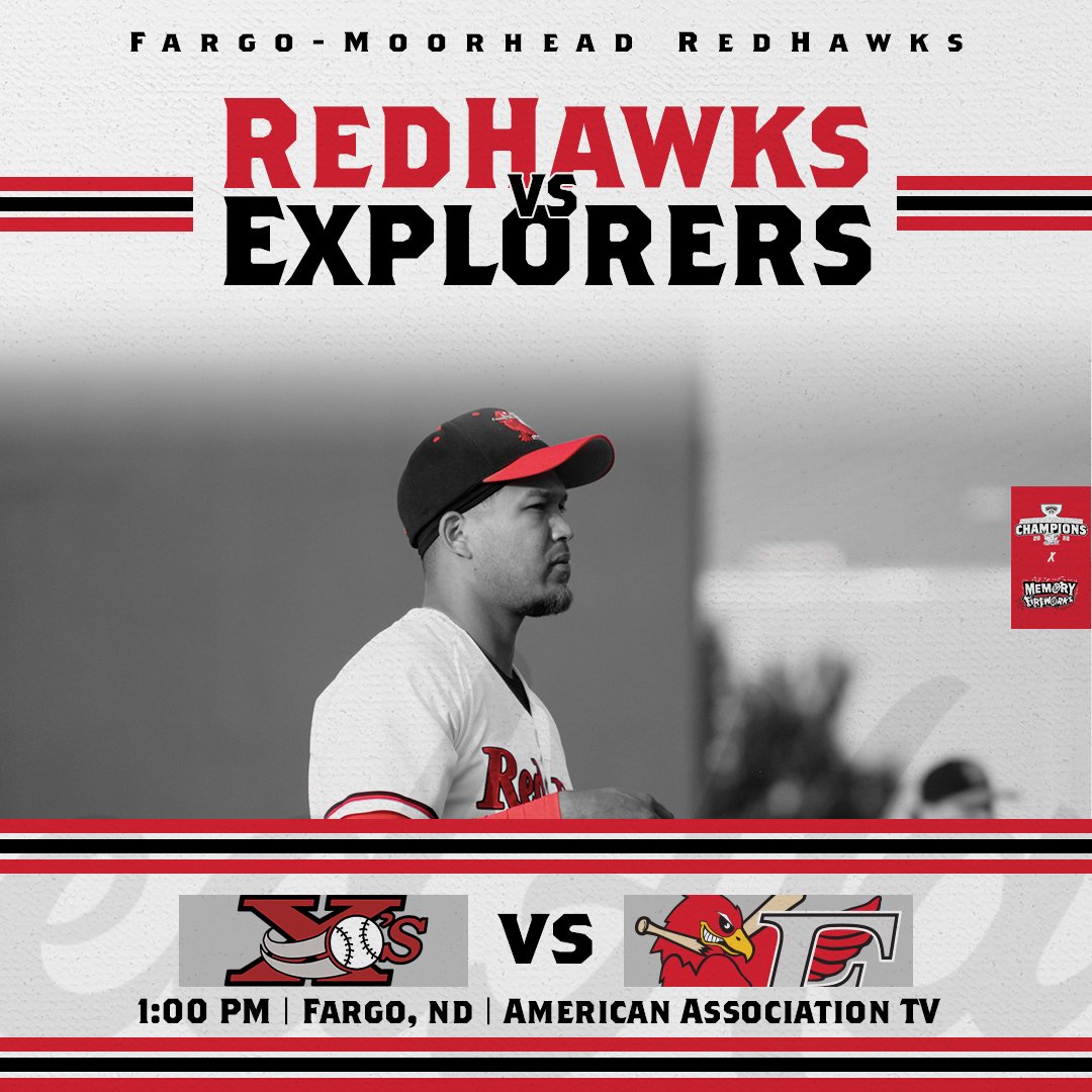 FMRedHawks's tweet image. Miss the @memoryfireworks giveaway last night? No need to worry - the giveaway continues during today's game!

Come on out to Newman Outdoor Field as your RedHawks end the homestand with the series finale against the Explorers!