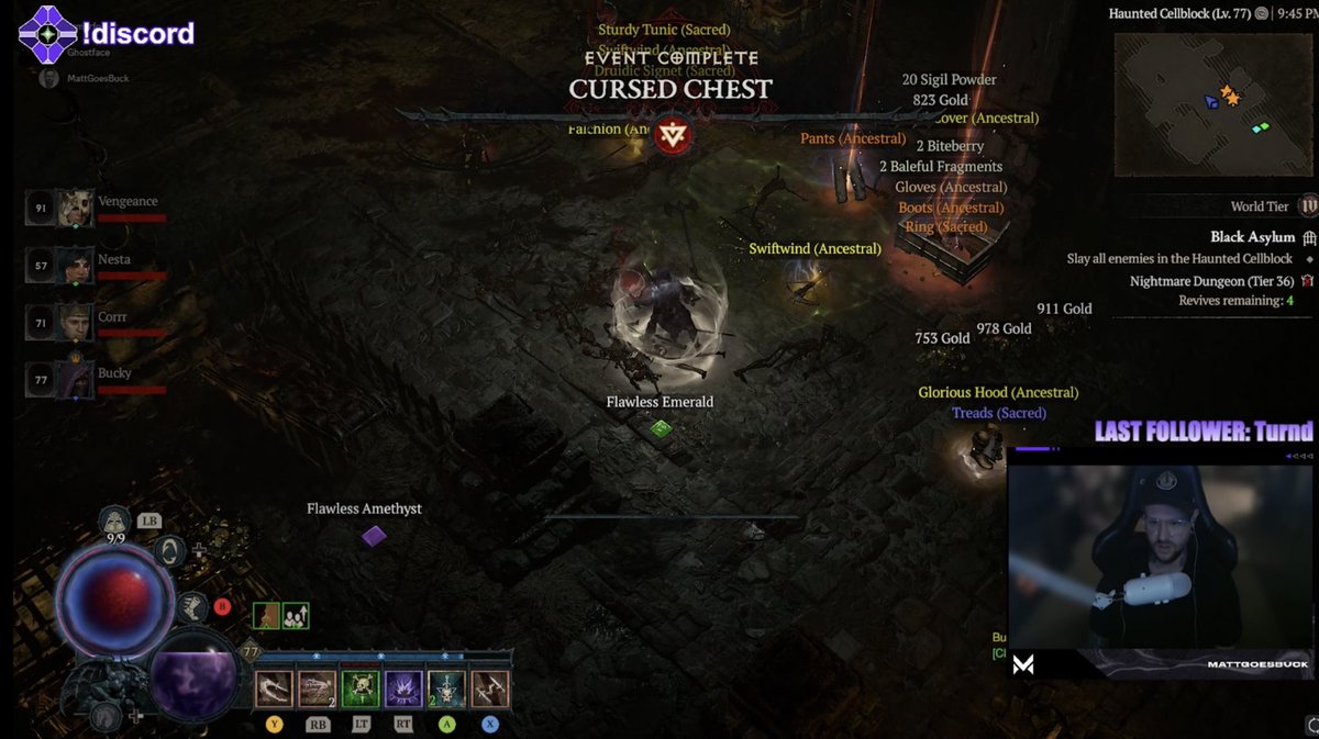 MattGoesBuck on Twitter "When you get 3 legendaries and 1 unique out