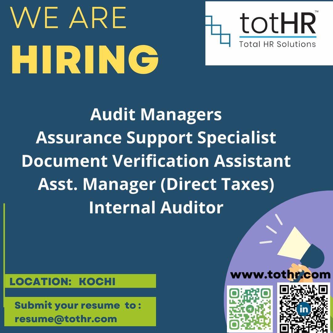 #accountsjobs #kochi #audit